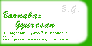 barnabas gyurcsan business card